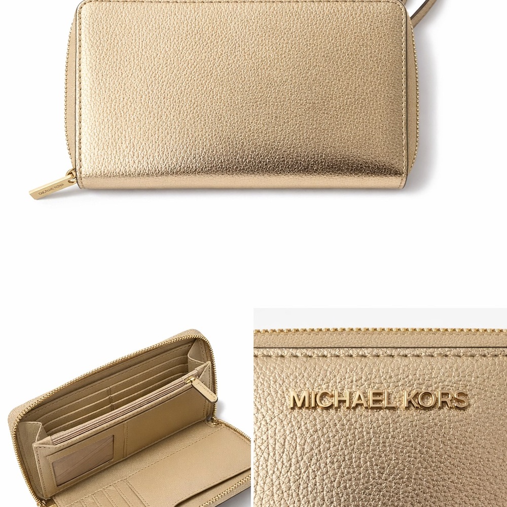 NWOT Michael Kors Metallic Gold Wristlet